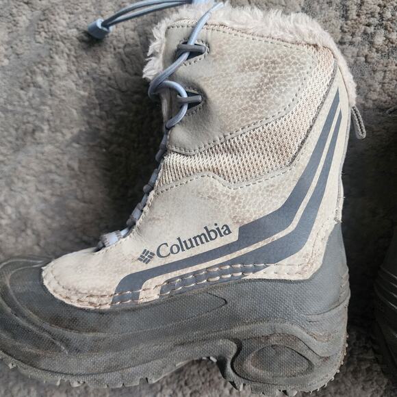 Columbia Kids Size 1 Bugaboot Plus IV Omni Heat Snow Boots Fawn Sky 1790081920 - Picture 4 of 8